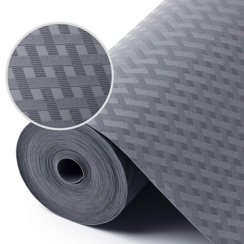 StaHom Shelf Liners for Kitchen Cabinets Refrigerator Liners Waterproof & Oil-Proof Kitchen Cupboard Liner Non-Slip Drawer Mats EVA Non Adhesive Fridge Liner for Shelves - Gray 11.8 x 236.2 Inches - Image 1